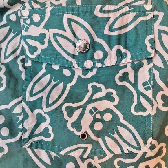 New Psycho Bunny Men's 3XL Swim Trunks All Over Print Lined Teal MSRP $87.50 - Picture 6 of 6